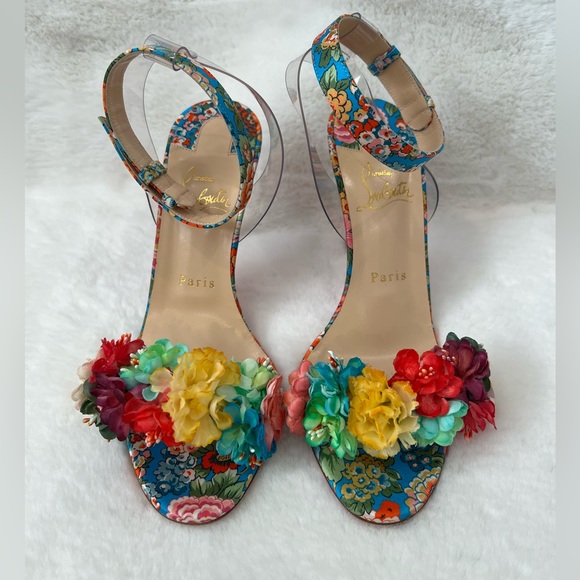 Christian Louboutin ARIELITA Floral Heel Size 38.5 - Picture 4 of 11